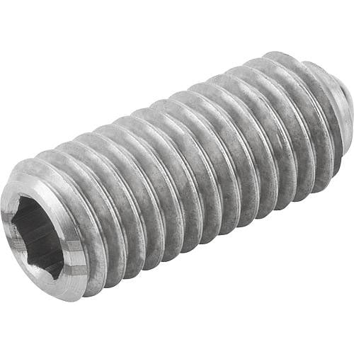KIPP K0316.224 SPRING PLUNGER INTENSIFIED SPRING FORCE D=M24 L=48, STAINLESS STEEL, COMP:BALL STAINLESS STEEL, PU=1 Online now