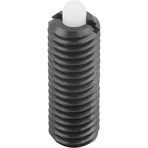 KIPP K0318.A1 SPRING PLUNGER STANDARD SPRING FORCE D=10-32 L=18, STEEL, COMP:PIN POM, PU=25 Supply