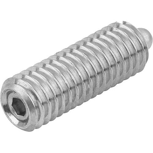KIPP K0319.AE SPRING PLUNGER STANDARD SPRING FORCE D=8-32 L=15, STAINLESS STEEL, COMP:PIN STAINLESS STEEL, PU=10 Hot on Sale