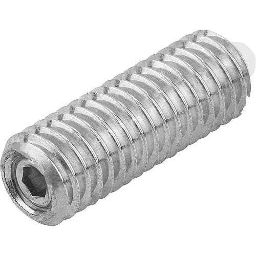 KIPP K0320.04 SPRING PLUNGER STANDARD SPRING FORCE D=M04 L=15, STAINLESS STEEL, COMP:PIN POM Sale