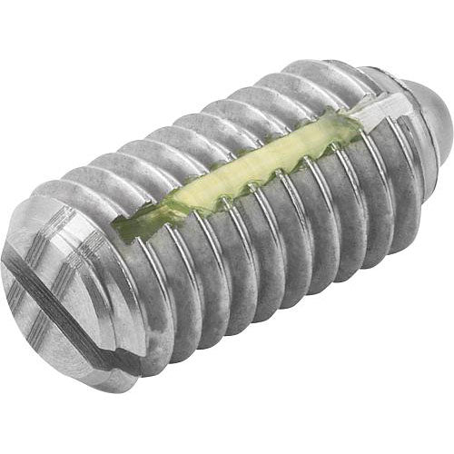 KIPP K0324.206 SPRING PLUNGER INTENSIFIED SPRING FORCE, WITH THREAD LOCK D=M06 L=14, STAINLESS STEEL, COMP:PIN STAINLESS Discount