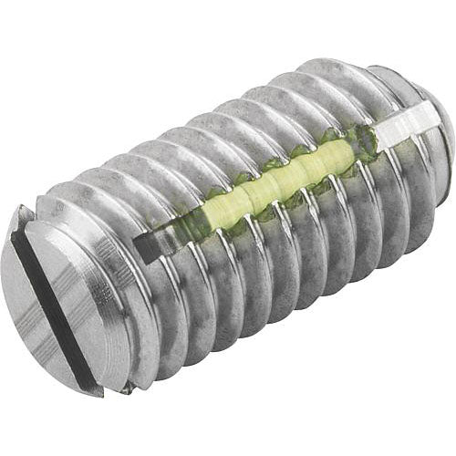 KIPP K0322.2A2 SPRING PLUNGER INTENSIFIED SPRING FORCE, WITH THREAD LOCK D=1/4-20 L=14, STAINLESS STEEL, COMP:BALL STAINLESS on Sale