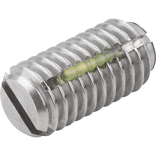 KIPP K0322.A5 SPRING PLUNGER STANDARD SPRING FORCE, WITH THREAD LOCK D=1/2-13 L=22, STAINLESS STEEL, COMP:BALL STAINLESS STEEL, PU=5 Discount