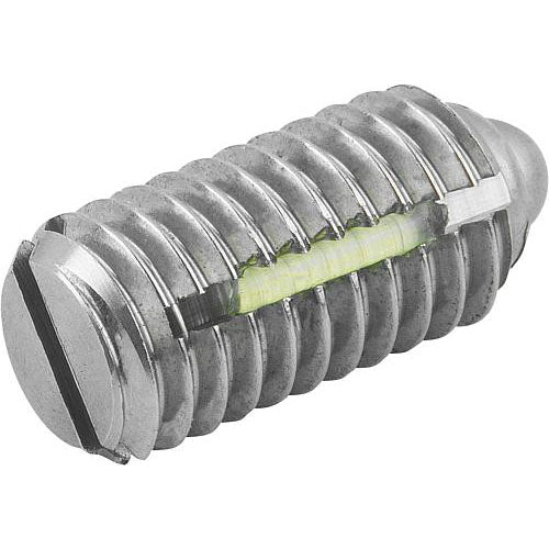 KIPP K0324.A5 SPRING PLUNGER STANDARD SPRING FORCE, WITH THREAD LOCK D=1/2-13 L=22, STAINLESS STEEL, COMP:PIN STAINLESS STEEL, PU=5 Online now