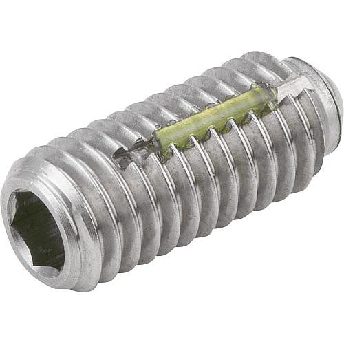 KIPP K0326.A3 SPRING PLUNGER STANDARD SPRING FORCE, WITH THREAD LOCK D=5/16-18 L=18, STAINLESS STEEL, COMP:BALL STAINLESS STEEL, PU=10 Fashion