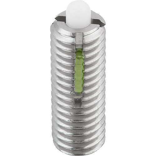 KIPP K0330.16 SPRING PLUNGER STANDARD SPRING FORCE D=M16 L=32, STAINLESS STEEL, WITH THREAD LOCK, COMP:PIN POM, PU=5 Sale