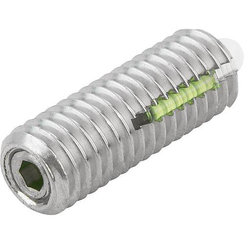 KIPP K0330.08 SPRING PLUNGER STANDARD SPRING FORCE D=M08 L=22, STAINLESS STEEL, WITH THREAD LOCK, COMP:PIN POM, PU=5 Online