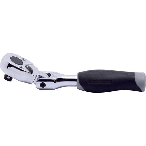 Ko-ken 2774JS 1/4 Sq. Dr. Ratchet Handle  20 teeth Short Length 116mm Flexible Head Plastic Handle Hot on Sale