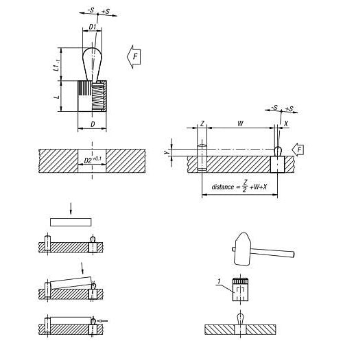 KIPP K0368.22054 LATERAL SPRING PLUNGER, SPRING FORCE W. SEAL D=10, D2=10, L1=6, ALUMINIUM, COMP:STEEL Online Sale