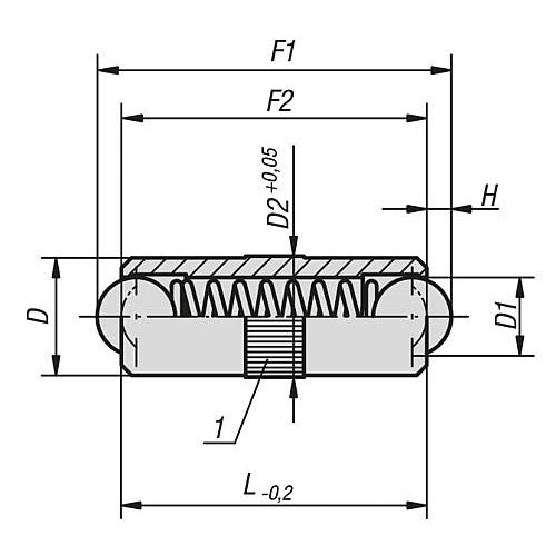 KIPP K0337.04 SPRING PLUNGER SPRING FORCE, SMOOTH VERSION, DOUBLE SIDED, D=4 L=10, BRASS, COMP:BALL STAINLESS STEEL, PU=25 Online Hot Sale