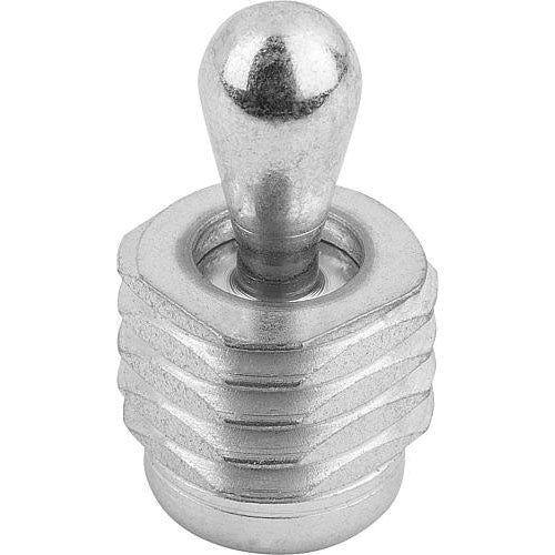 KIPP K0371.1150X12 LATERAL SPRING PLUNGER SPRING FORCE, WITH THREADED SLEEVE WITHOUT SEAL, D=M12 L=11,5, STEEL, COMP:STEEL on Sale