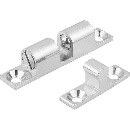 KIPP K0583.60 DOUBLE BALL CATCH, L=60, B=11, H=13,2, A=50, BRASS CHROMED, COMP:BALL STAINLESS STEEL on Sale