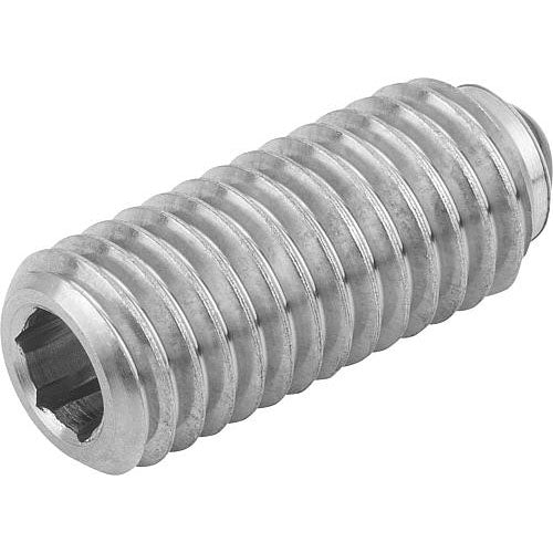 KIPP K0610.10 SPRING PLUNGER, HEXAGON SOCKET, SPRING FORCE, D=M10, L=23, STAINLESS STEEL, COMP:BALL CERAMIC Online Hot Sale