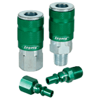 Legacy LX55A71458B Model A71458B–1/4" Body x 1/4" NPT–14 Pieces – Green ARO Coupler & Plug Kit Online now