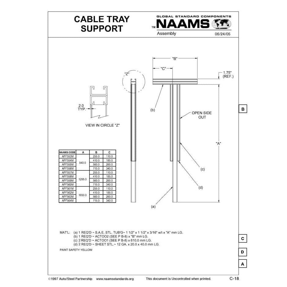 NAAMS Cable Tray APF562M on Sale