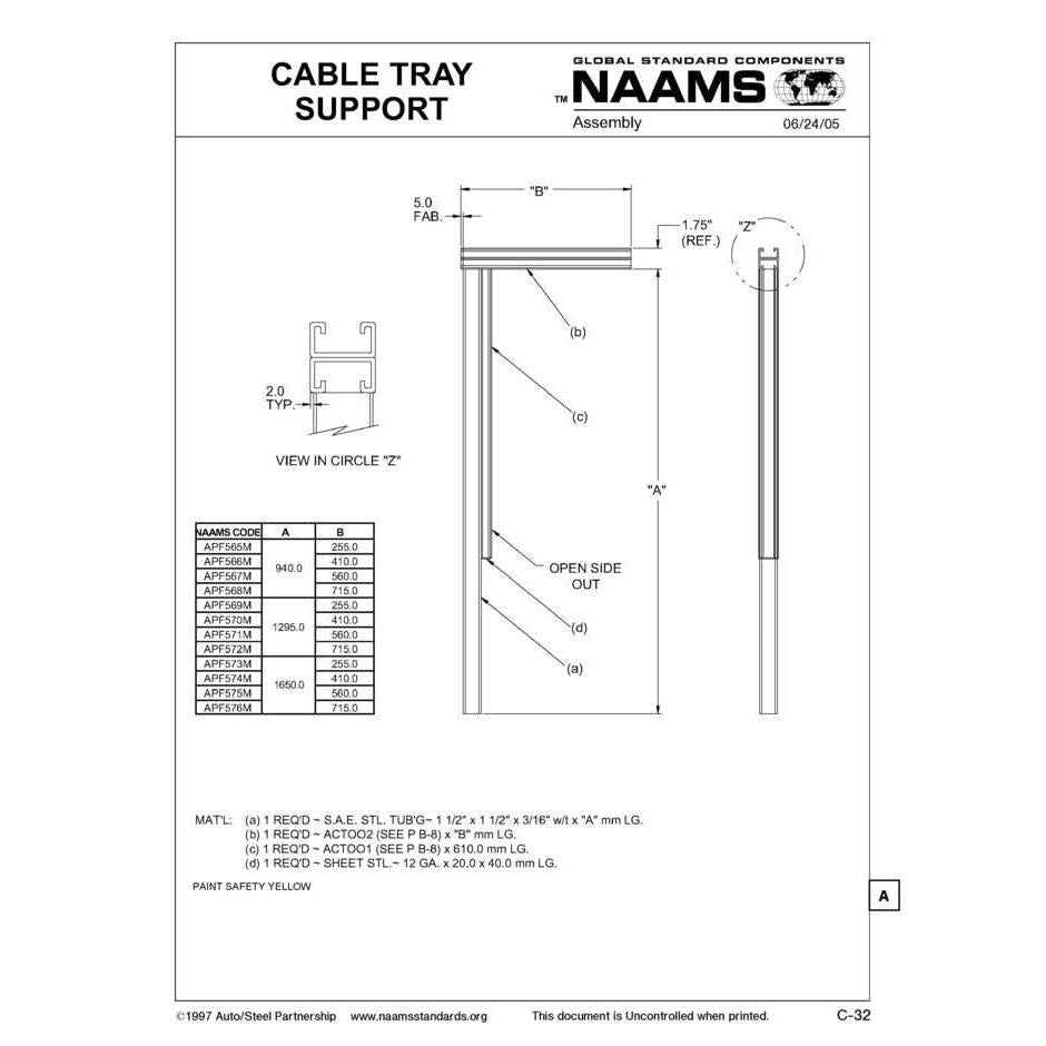NAAMS Cable Tray APF572M Online