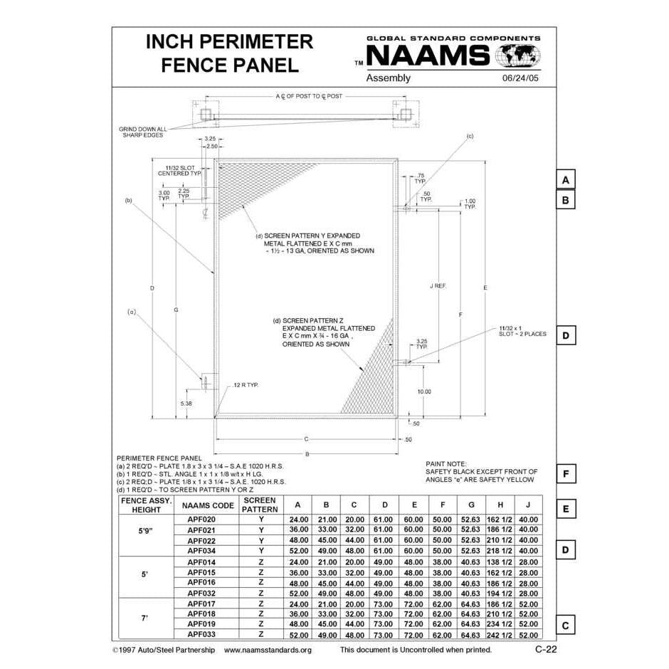 NAAMS Fence Panel APF034 Discount