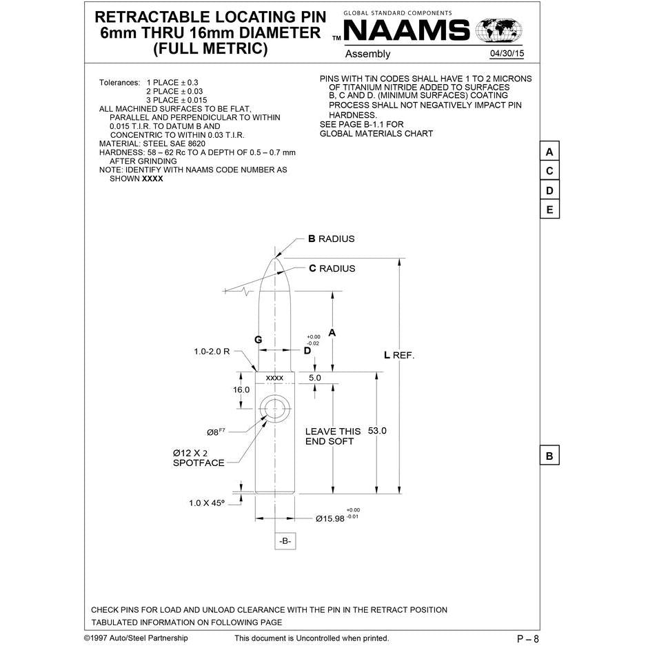 NAAMS Locating Pin APS062R Online Hot Sale