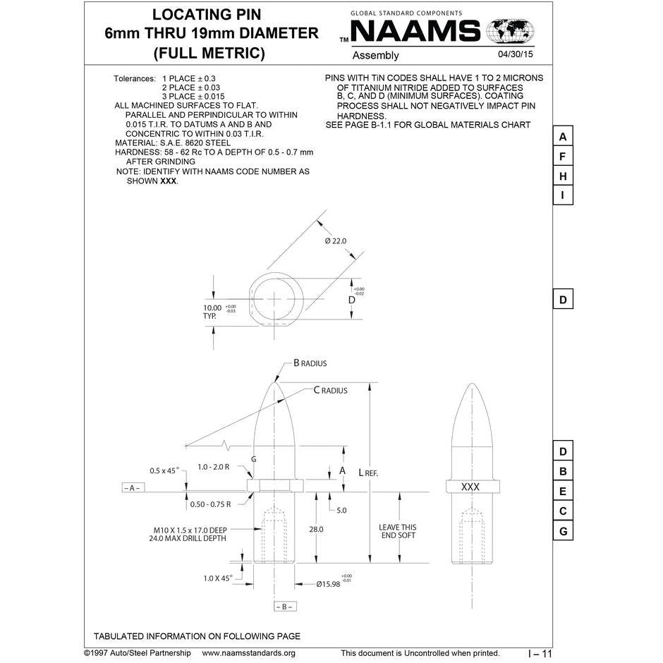 NAAMS Locating Pin APS061MT Online