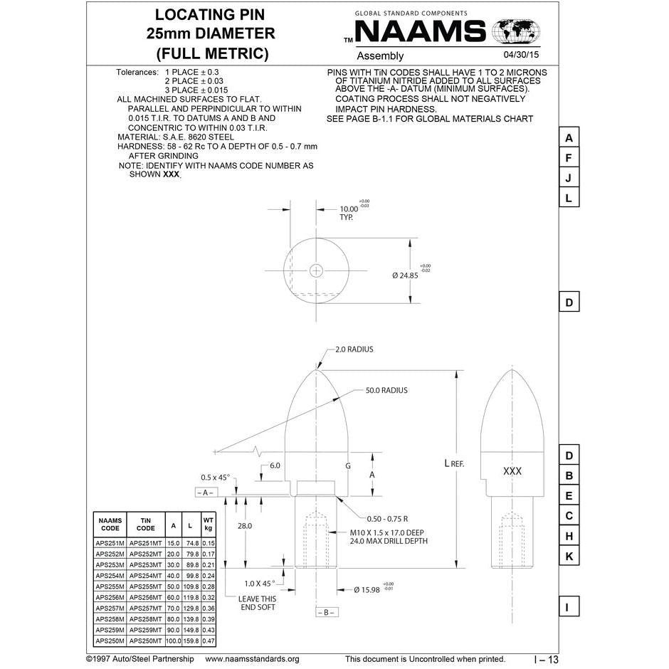 NAAMS Locating Pin APS259M Online now
