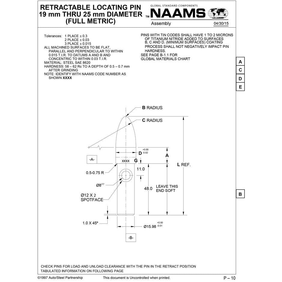 NAAMS Locating Pin APS199R on Sale