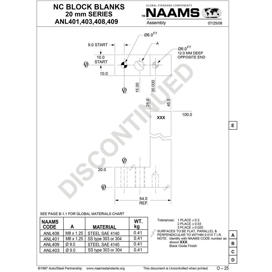 NAAMS NC Block ANL401 Online Sale
