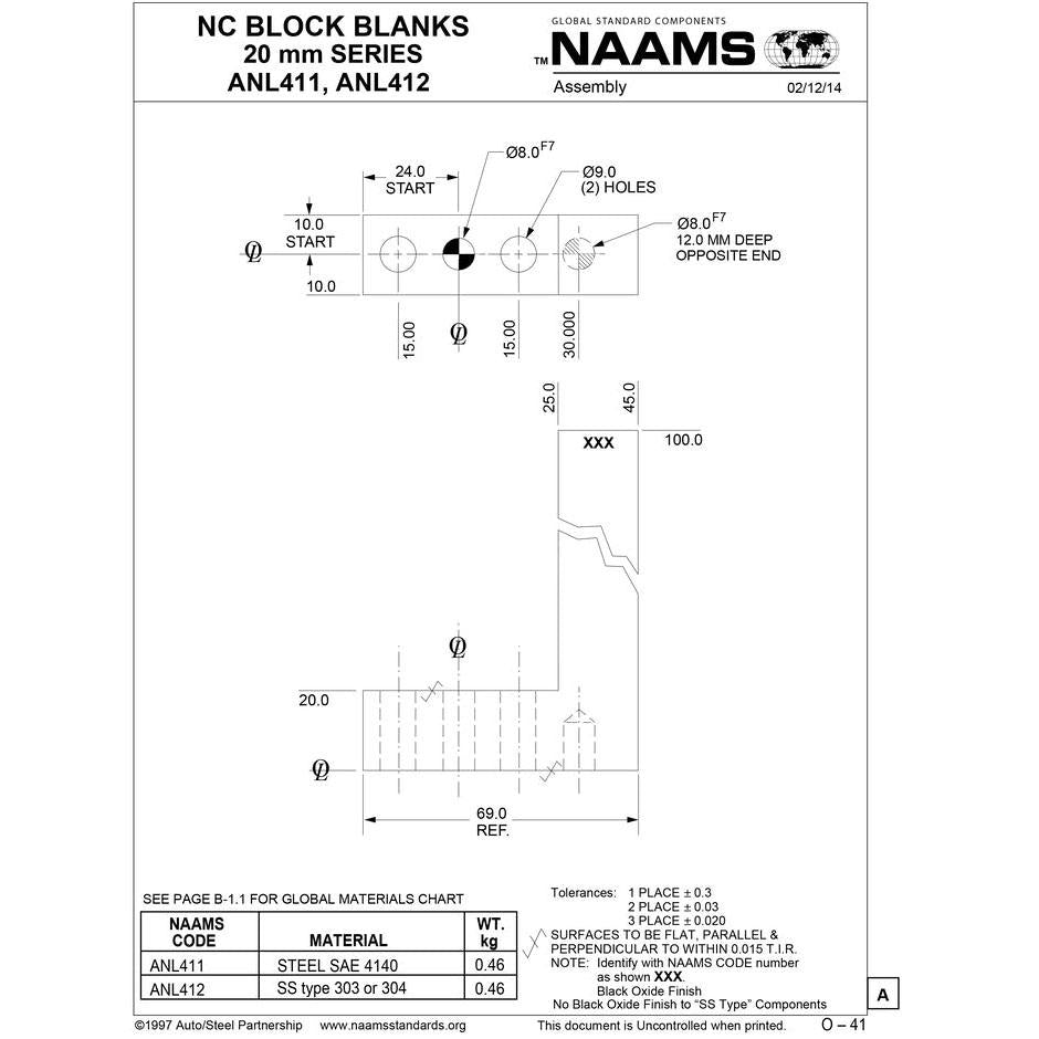 NAAMS NC Block ANL411 Sale