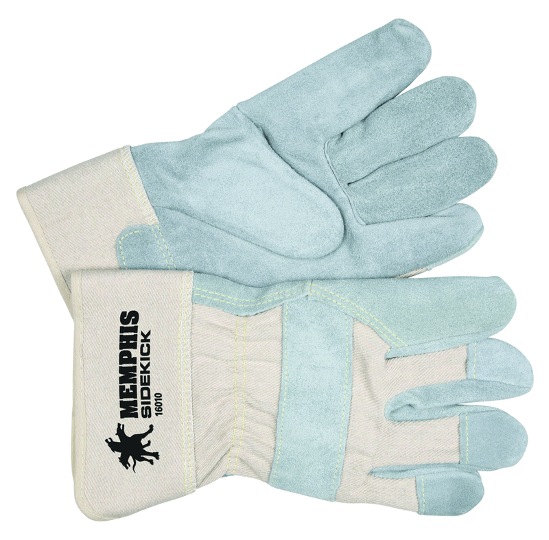 Memphis KB5116010XL ?Sidekick Gloves – Select Side Split Leather – White Back – 2-1/2" Safety Cuff – Size X-Large Hot on Sale