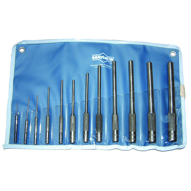 Mayhew KS50210RC 12 Pieces Regular & Long Pin Punch Set-1/16" to 1/2" Diameter Supply