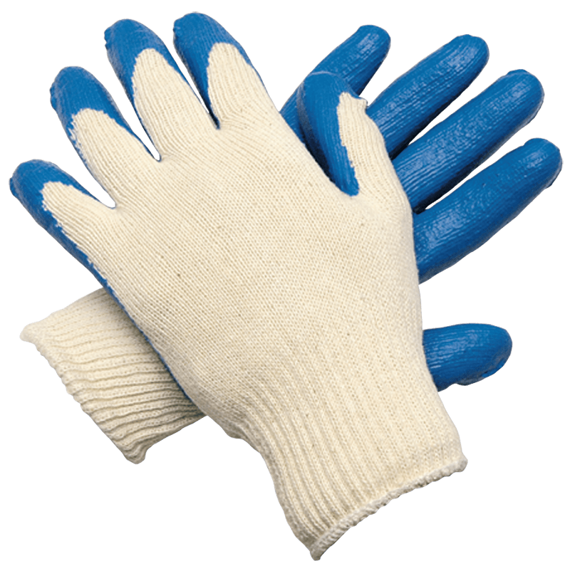 Memphis KB519682 10 Gauge Gloves – Cotton/Polyester Shell -Blue Latex Coated Palm & Fingertips – Size Large Discount