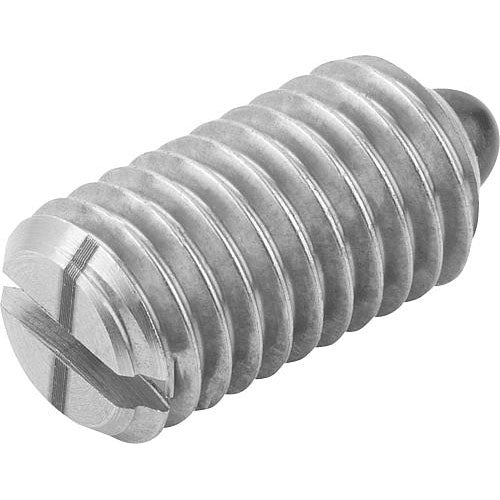 KIPP K0314.106 SPRING PLUNGER LIGHT SPRING FORCE D=M06 L=14, STAINLESS STEEL, COMP:PIN STAINLESS STEEL, PU=10 Supply