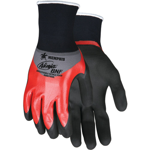 Memphis KB51N96783XL Ninja BNF Gloves with NFT Coating – 18 Gauge Nylon/Spandex – Coated Palm Fingertips and Over the Knuckle – Size X-Large Discount