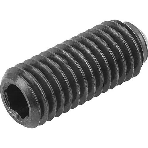 KIPP K0315.08 SPRING PLUNGER STANDARD SPRING FORCE D=M08 L=18, STEEL, COMP:BALL STEEL Online Sale