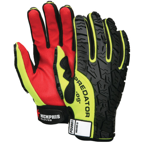Memphis KB51PD2901M Predator MultiTask Gloves – Textured PVC Coated Synthetic Palm – High Visibility Spandex Back – Back of Hand Impact Protection – Size Medium Fashion