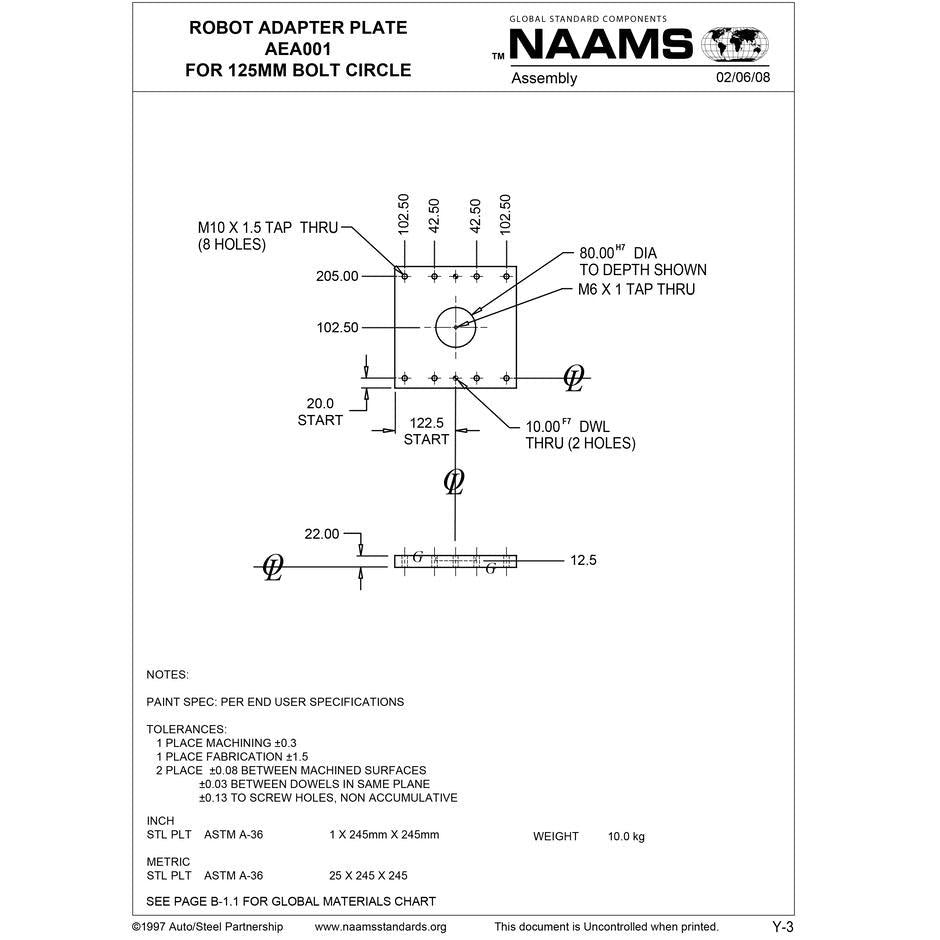 NAAMS Robot Adapter Plate AEA001 Hot on Sale