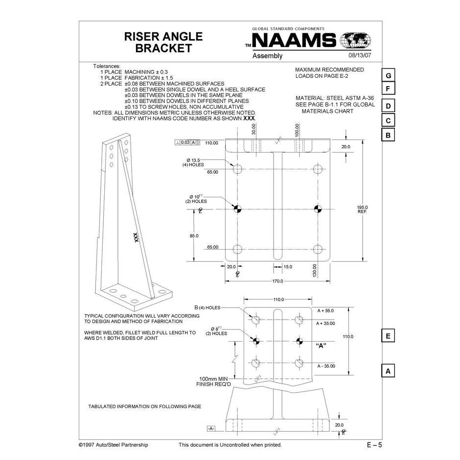 NAAMS Riser Angle Bracket ARA301M Online