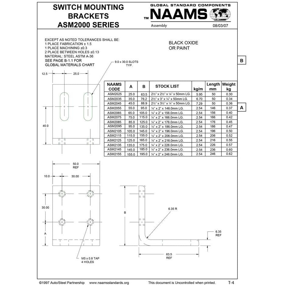 NAAMS Switch Mounting Bracket ASM2035 Discount