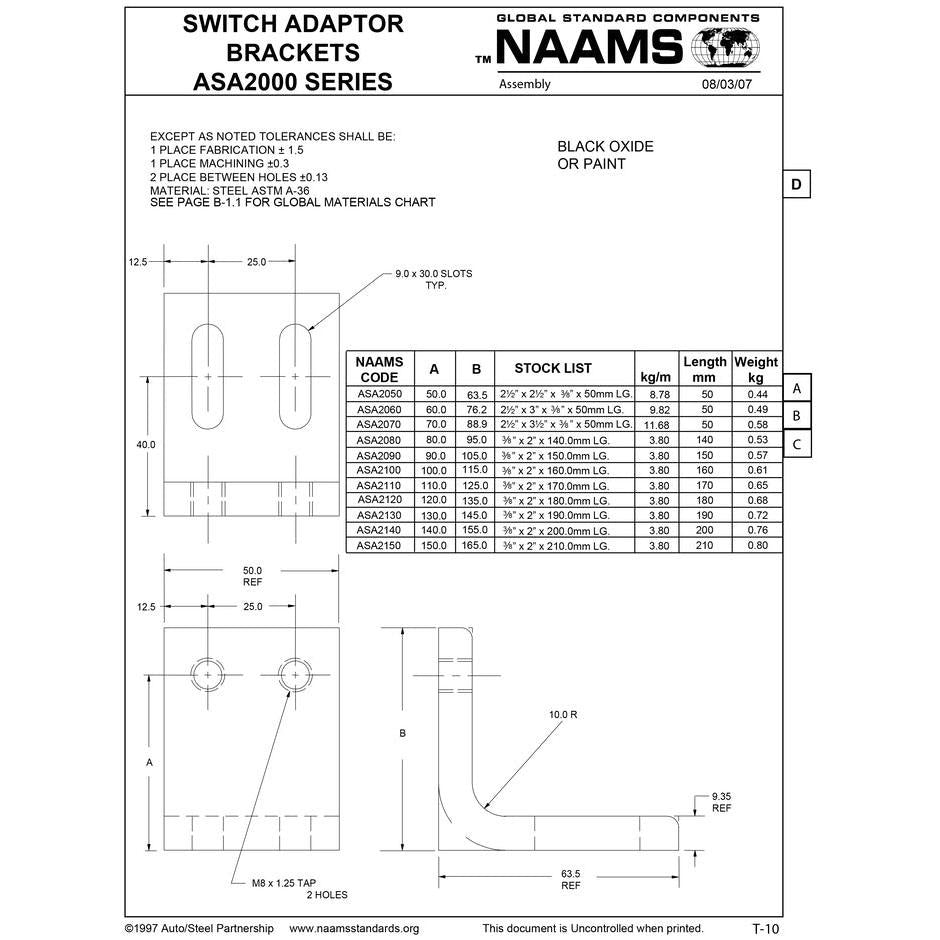 NAAMS Switch Mounting Bracket ASA2140 Online Sale