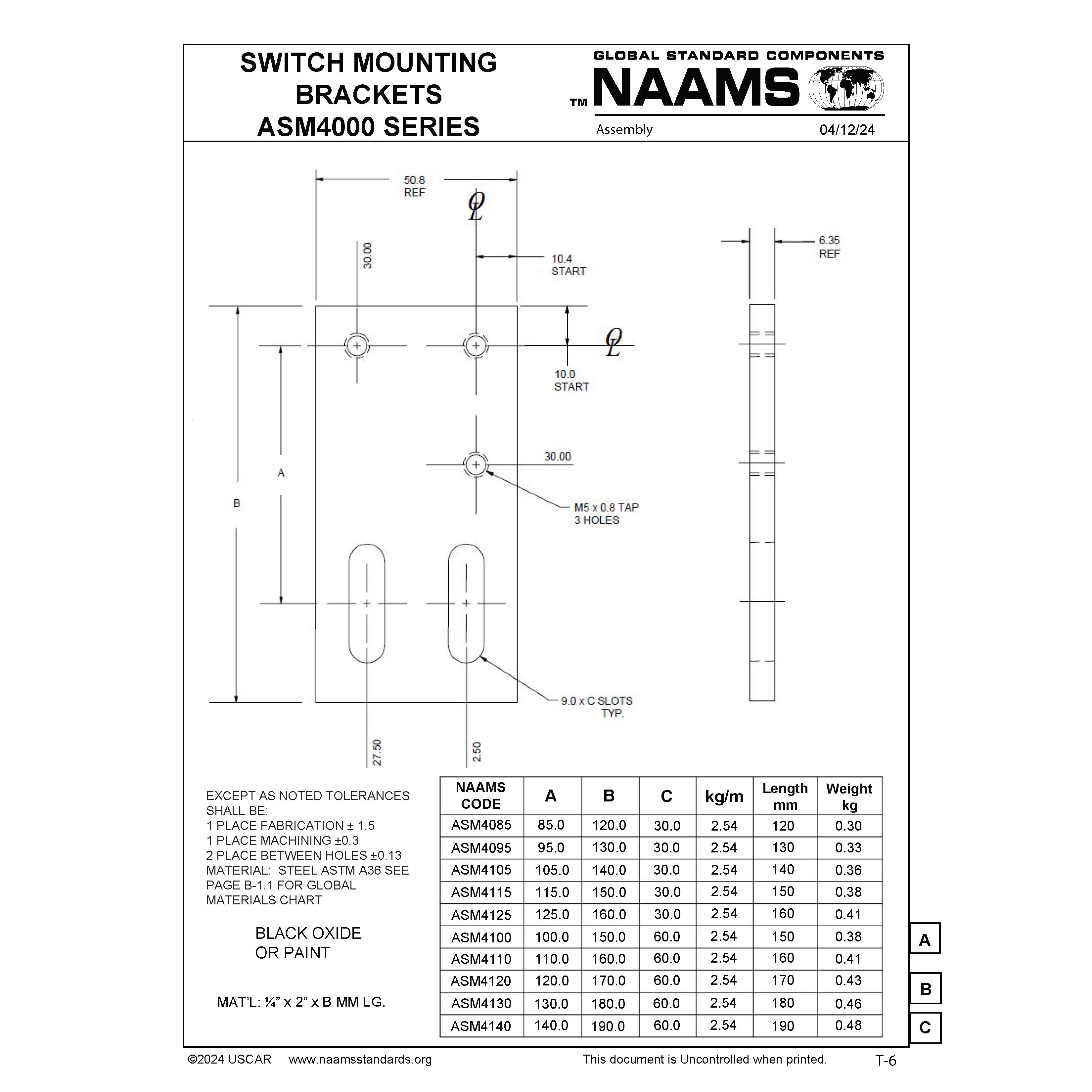 NAAMS Switch Mounting Bracket ASM4120 Hot on Sale