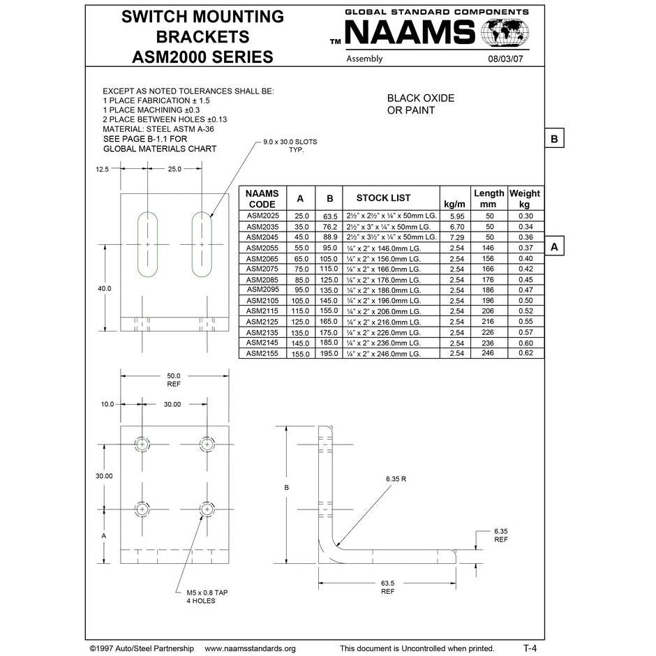 NAAMS Switch Mounting Bracket ASM2105 Hot on Sale