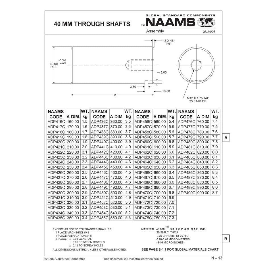NAAMS Through Shaft ADP426C 40mm Supply