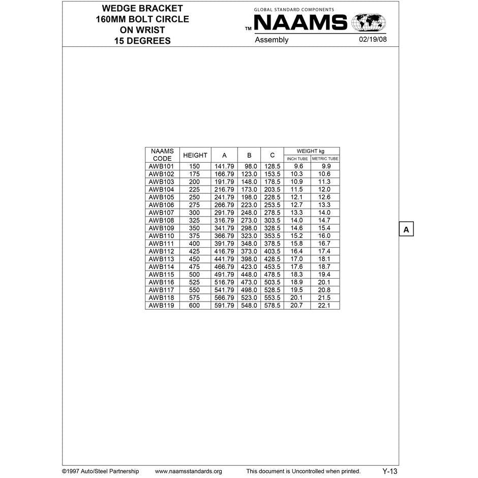 NAAMS Wedge Bracket AWB104 Online